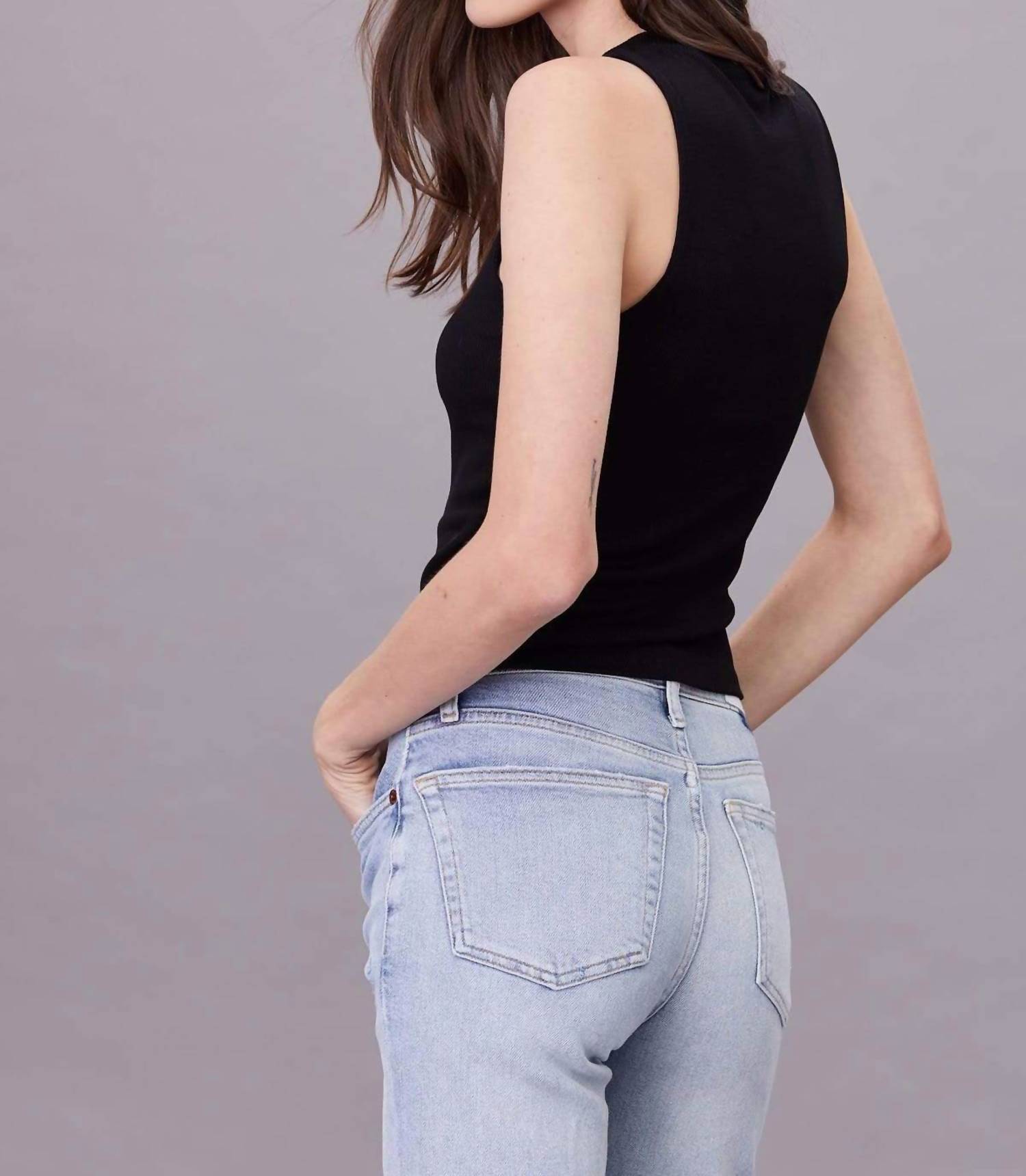 Lna - Ribbed Double Layer Tank Top