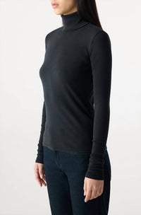 AMO Reese Turtleneck Tee in black - women's long sleeve top - alternate view