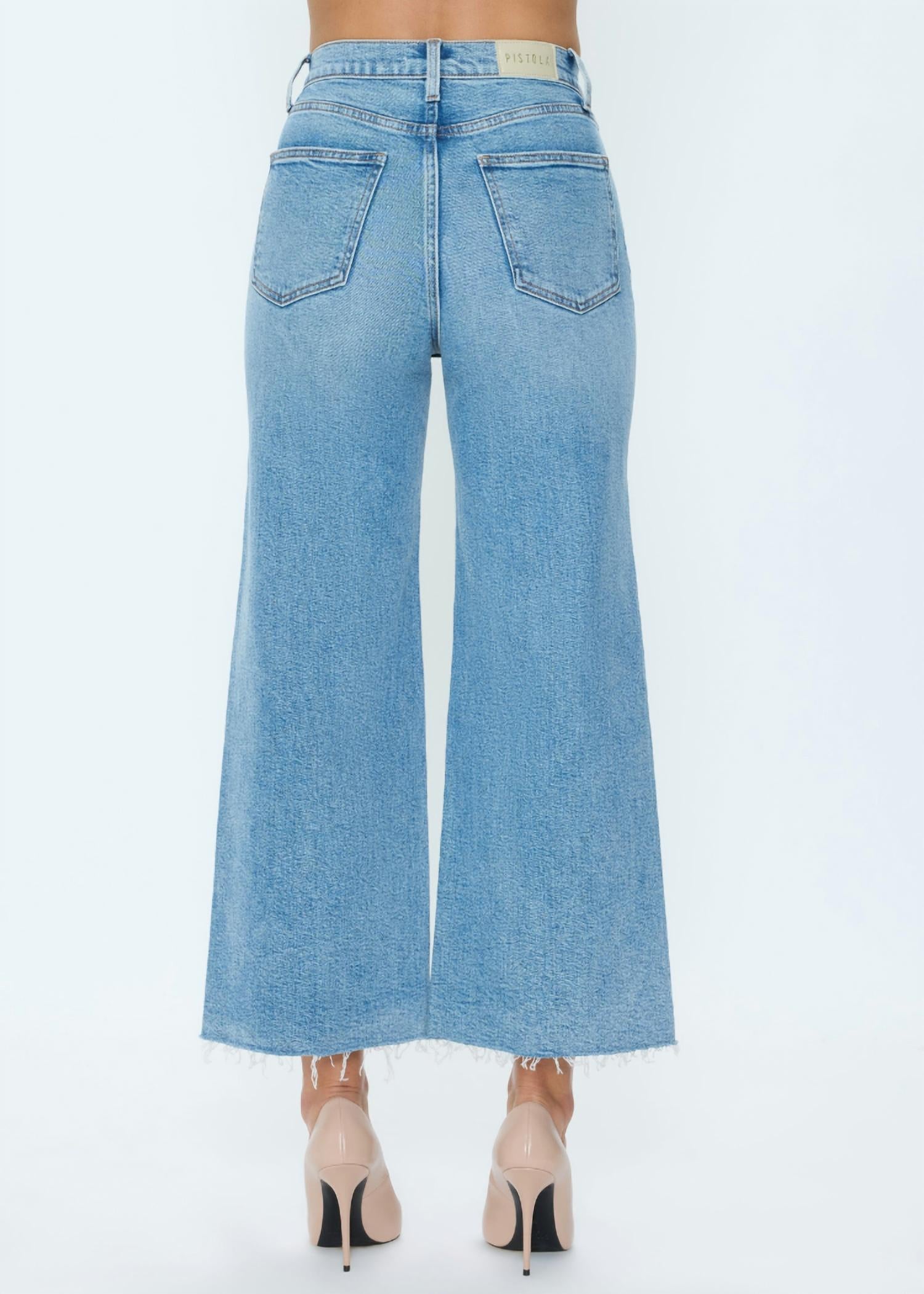 PISTOLA Lana Crop Wide Leg Jean in bistro - women's jeans - detail view