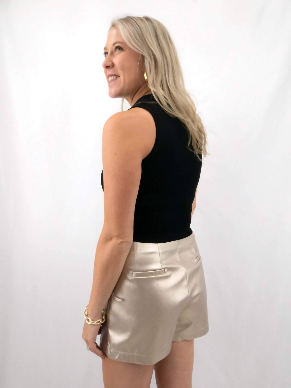 Strut & Bolt - Wrap Front Faux Leather Skort