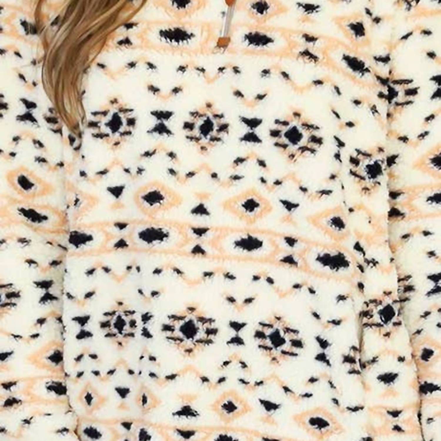 Jen & Co. - Gretta Aztec Half Zip Sherpa Pullover