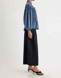 Merlette - Sabina Smocked Puff Sleeves Top