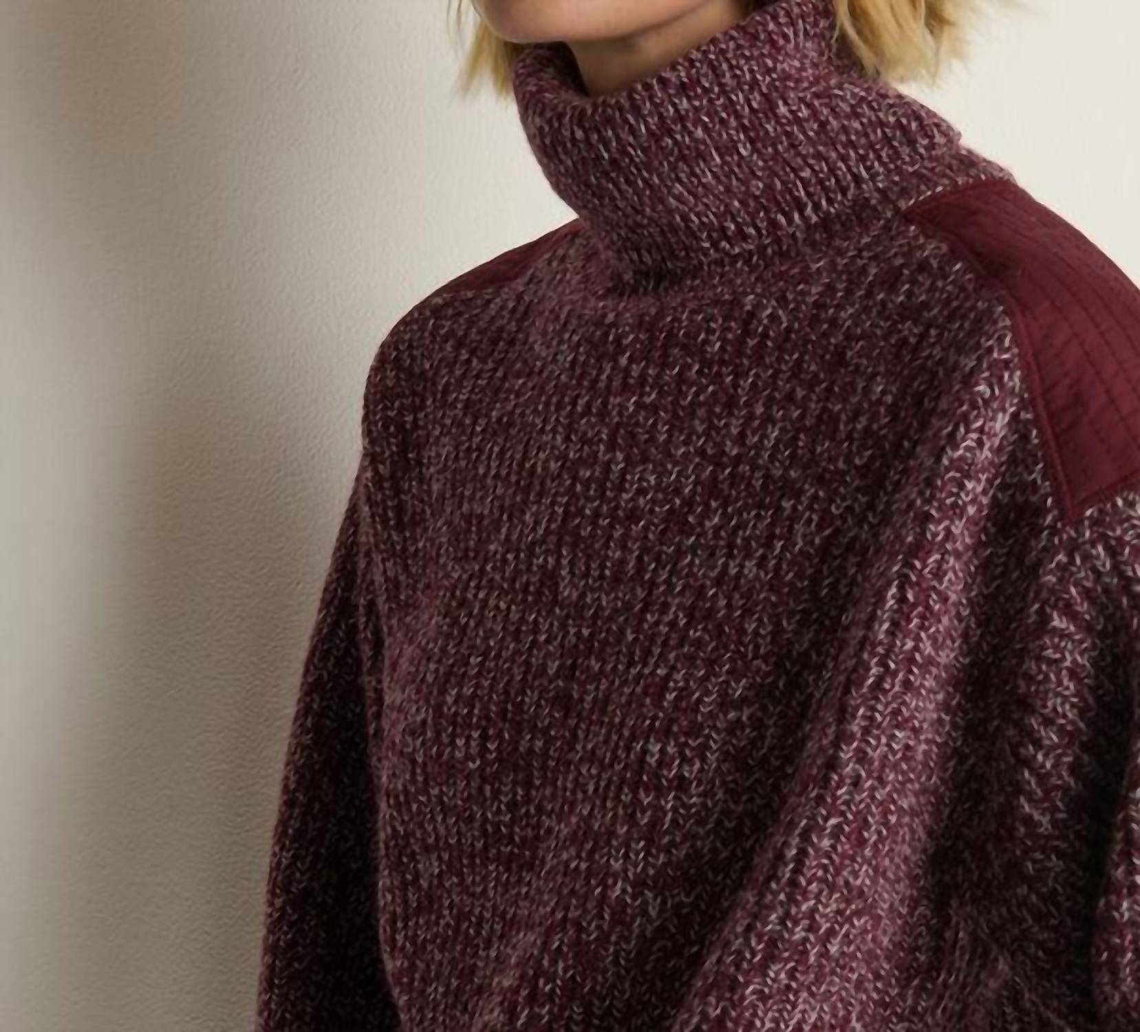 Nation LTD Pepper Patched Sweater in heather port - women's sweater - view 5