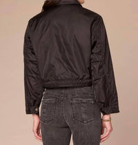 Democracy Cropped Reversible Jacket With Oversized Patch Pockets in black grey - women's jacket - view 4