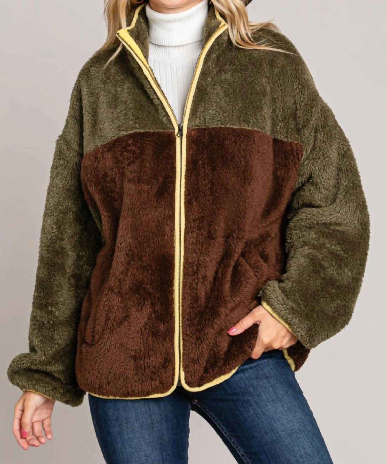Cotton Bleu - Stretch Fleece Zip-up Jacket