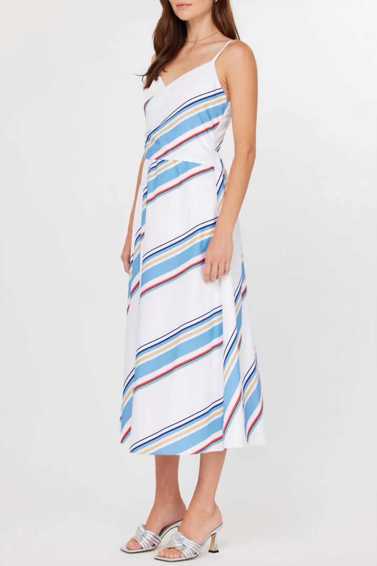Current Air - Coastal Breeze Striped Midi Dress