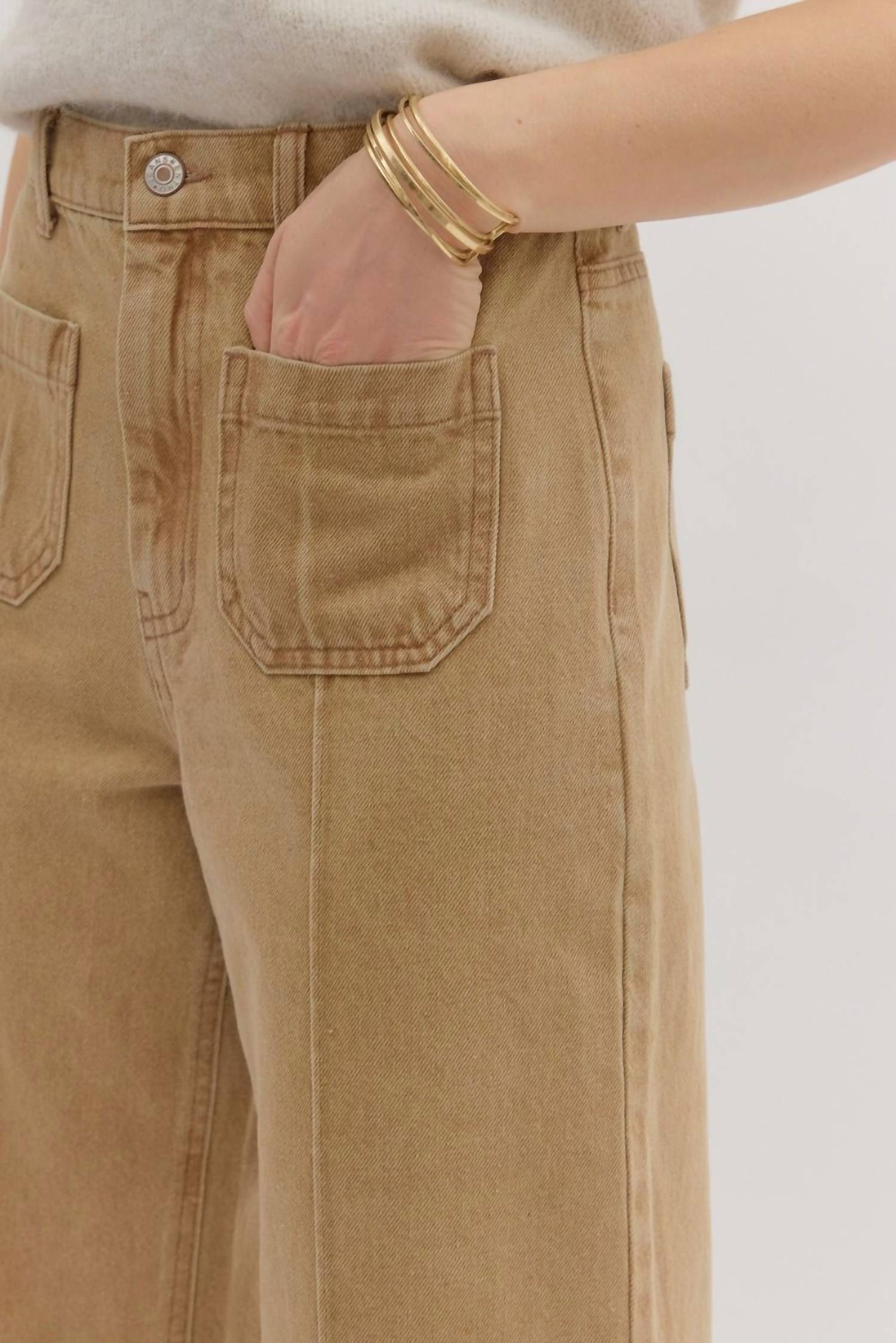entro Chestnut Glow Jeans in camel - women's jeans - view 4