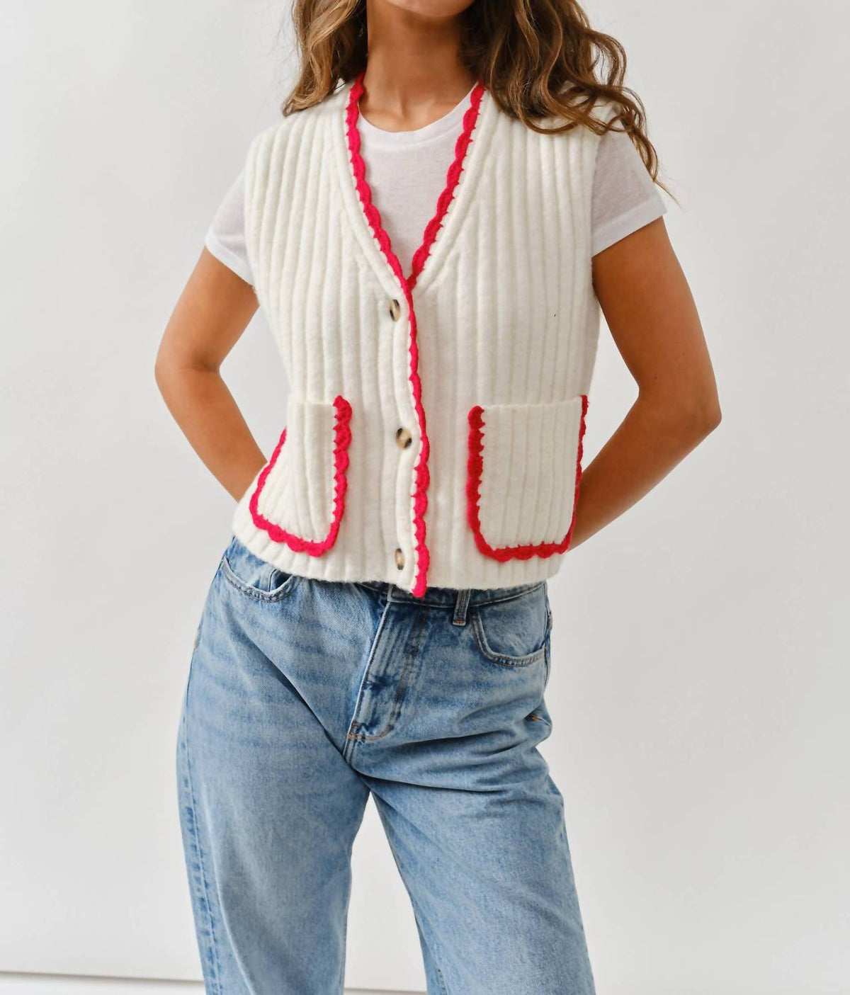 Aaron & Amber - Binding Sweater Vest