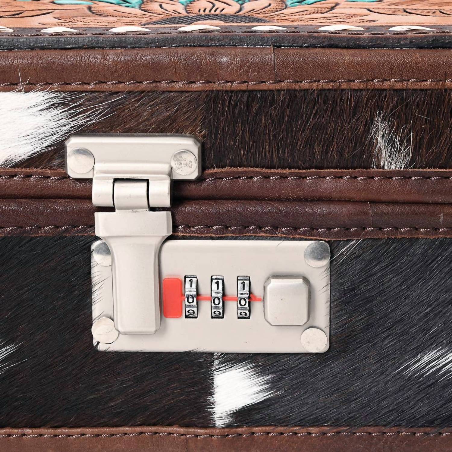 Ls Western - Women's Leather Jewelry Case With Hair-on Cowhide