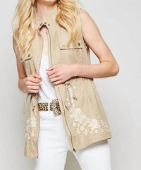 Andree By Unit - Linen Vest With Embroidered Details
