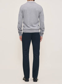 DL1961 - Men's Long Sleeve Knit Polo in grey melange - men's long sleeve top - alternate view