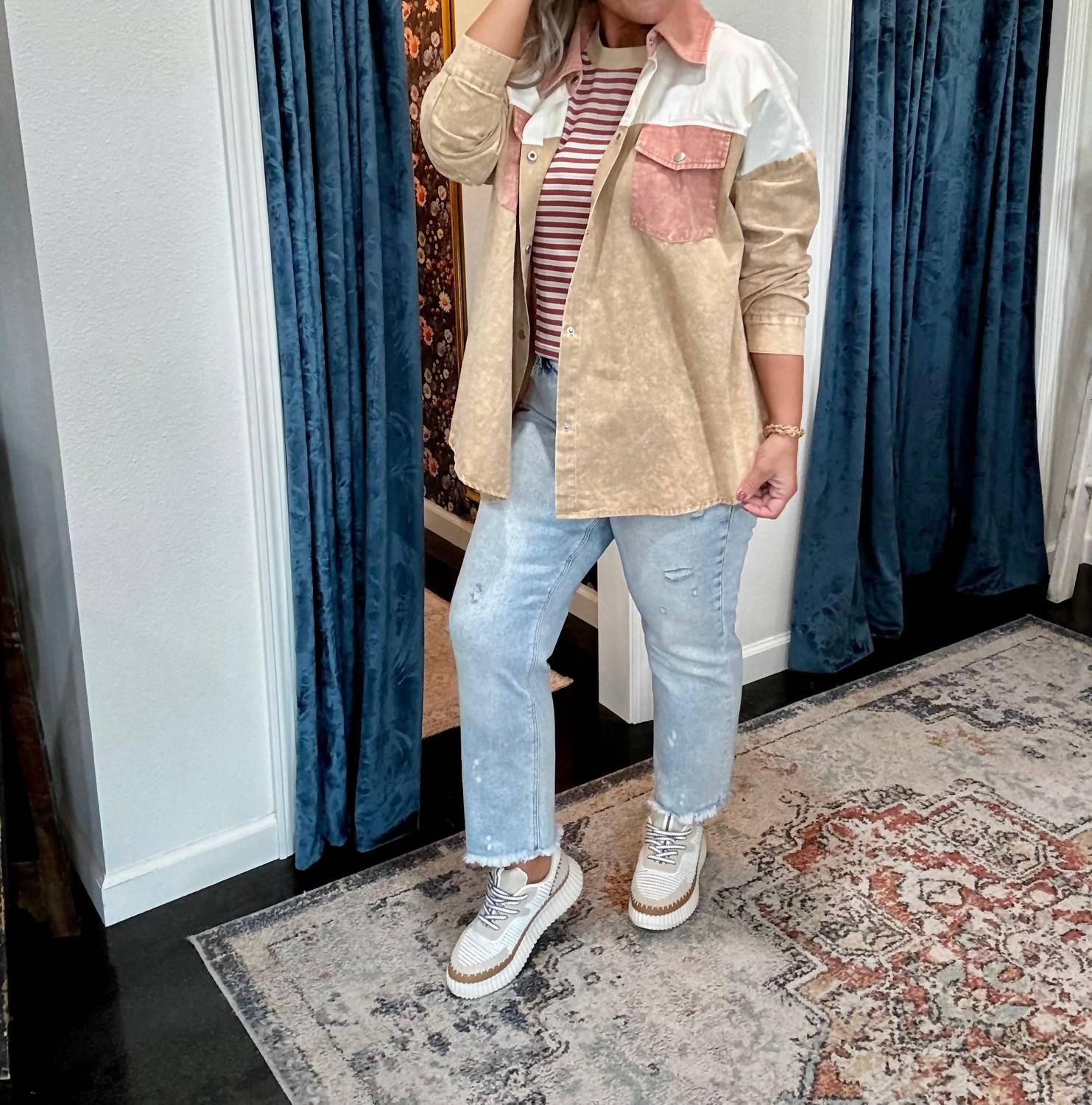 ee:some Coco Mineral wash Jacket in beige - women's jacket - view 4