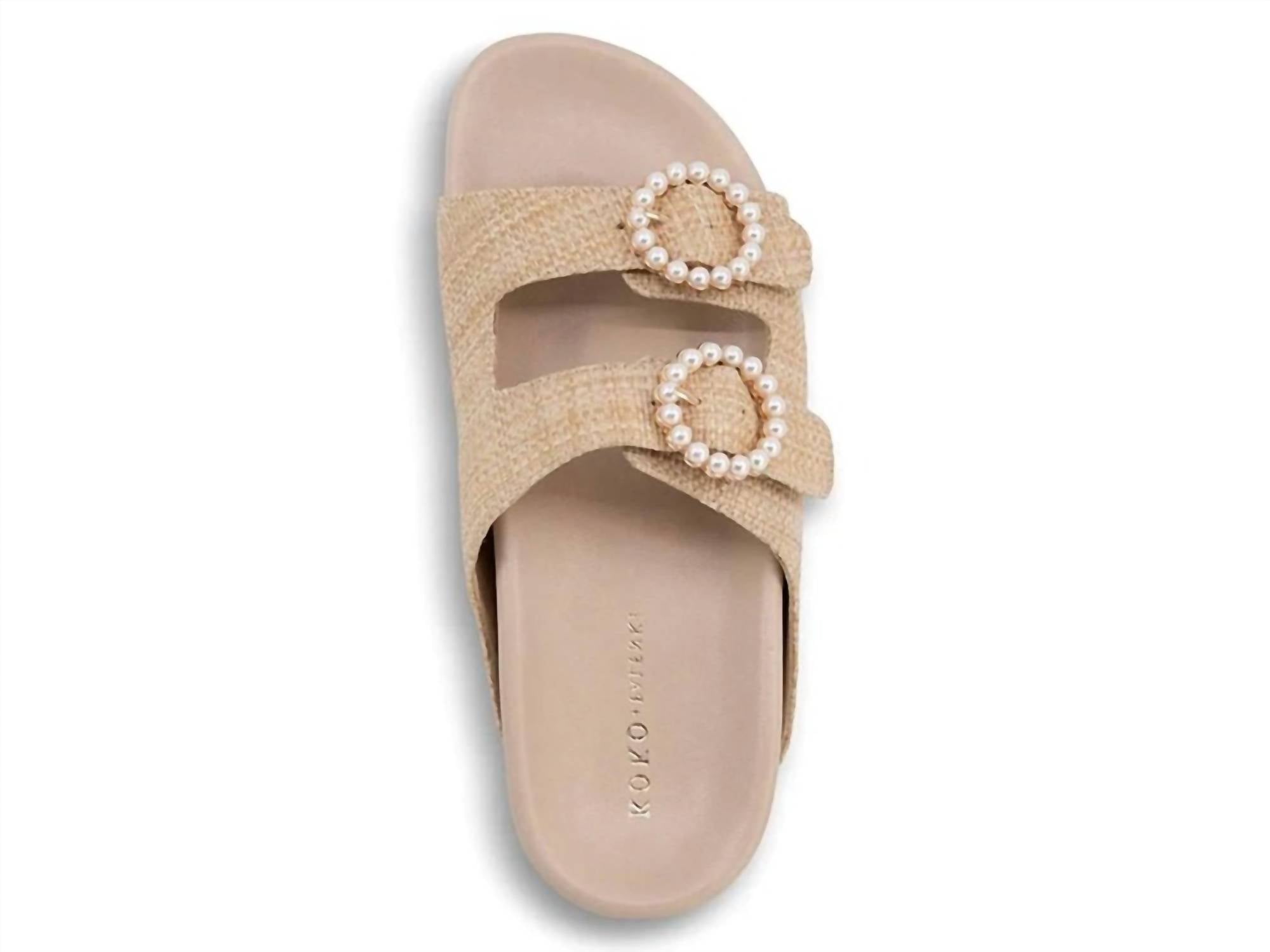 Koko + Palenki Women's Mia Flat Sandal in natural raffia - women's sandal - detail view