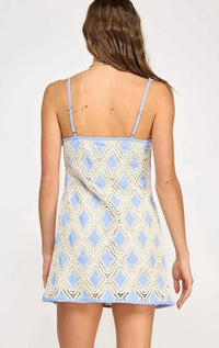 Strut & Bolt - Contrast Diamond Crochet Mini Dress