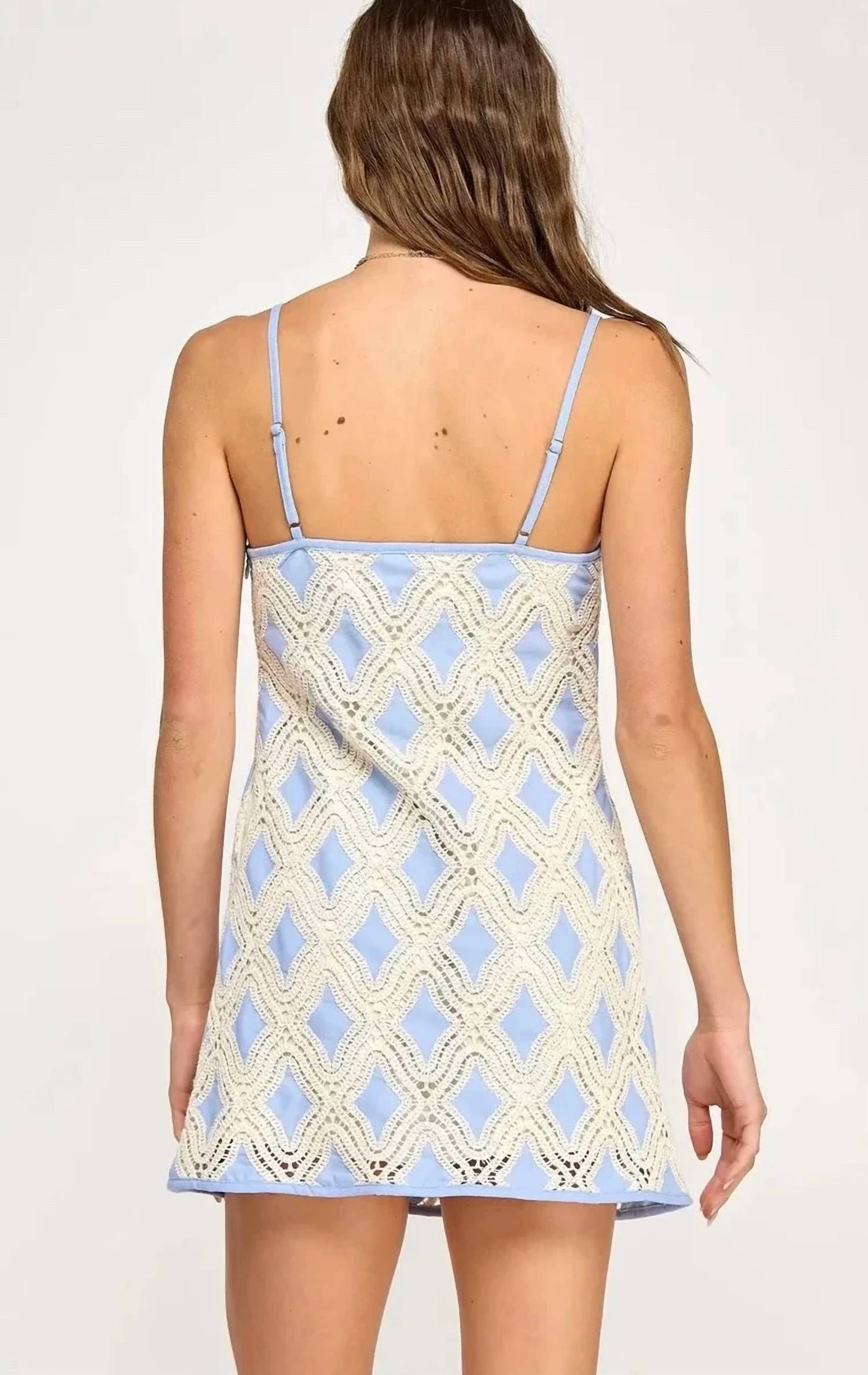 Strut & Bolt - Contrast Diamond Crochet Mini Dress