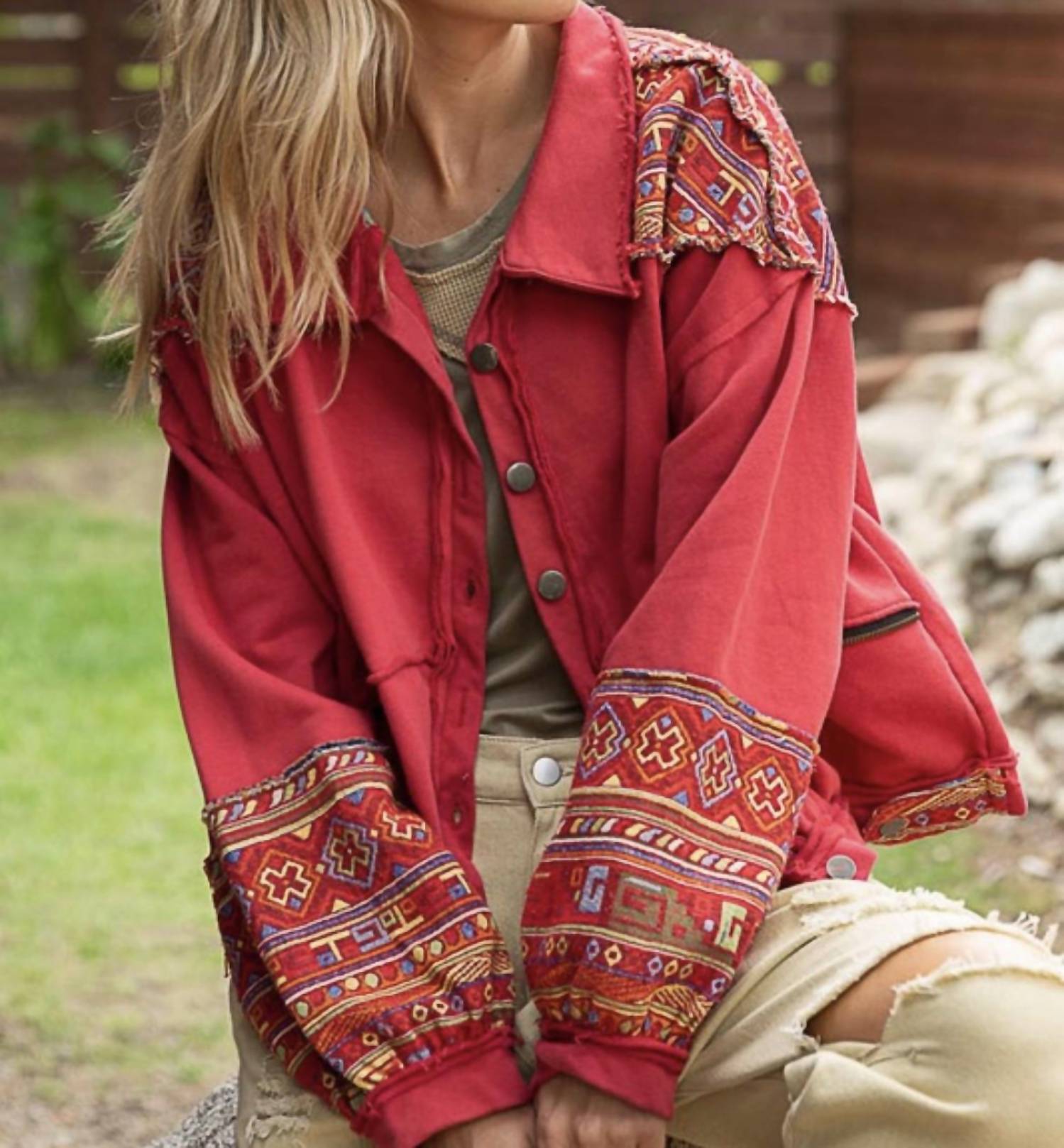 Pol - Embroidered Shacket