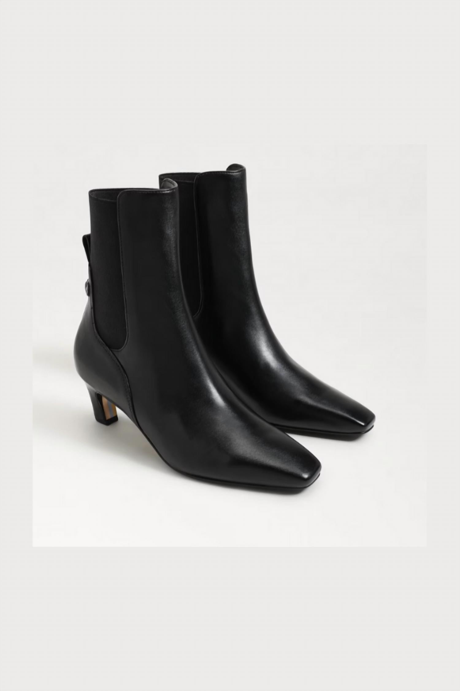 Sam Edelman Women's Margo Kitten Heel Bootie in black gloss leather - women's shoe - view 7