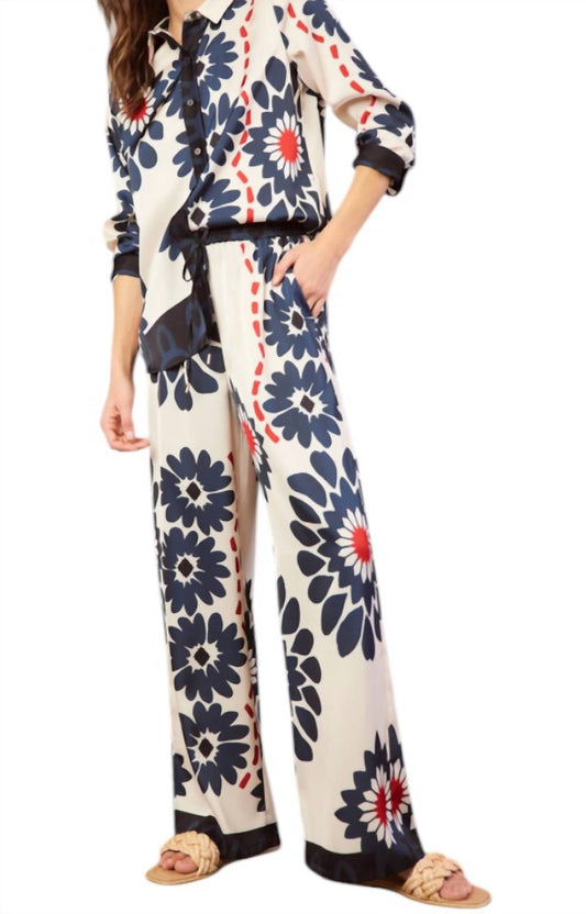 Skies Are Blue - FLORAL PRINT ELASTIC WAIST PANT