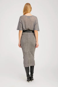 SPRWMN Tube Skirt in castle grey - women's skirt - alternate view