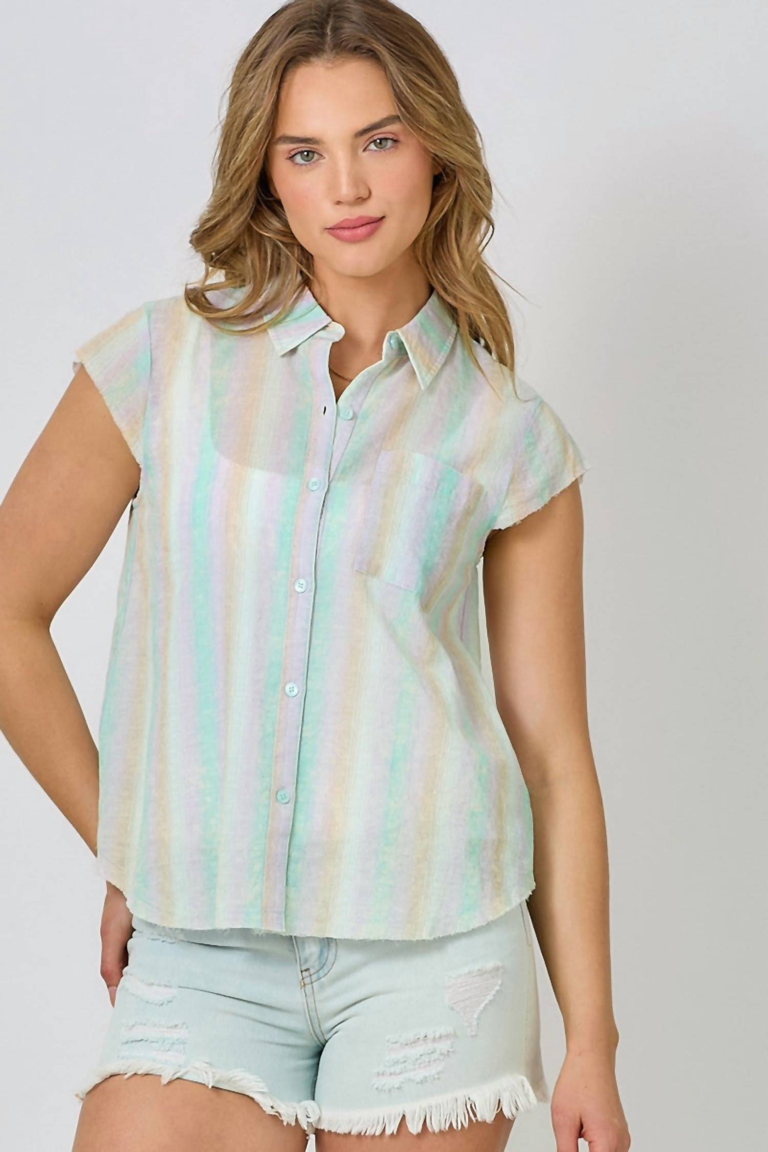 Mystree - Pastel Stripe Shirt