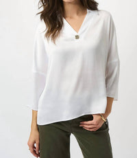 Joseph Ribkoff - V-neck Collar Long Sleeve Top