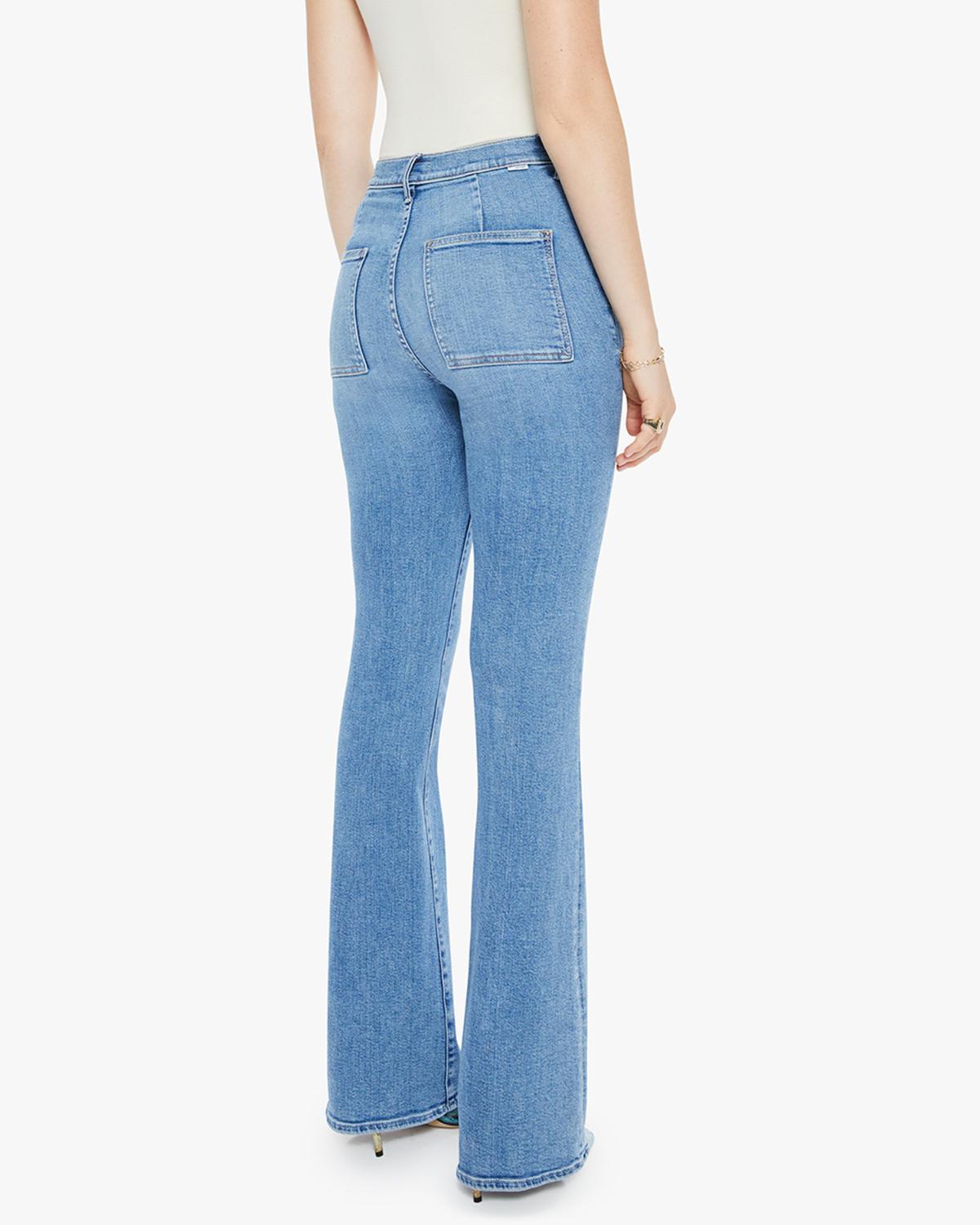 Mother Drama Flared Leg Jeans in tasty waves - women's jeans - detail view