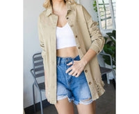 Veveret - Distressed Button Down Shacket