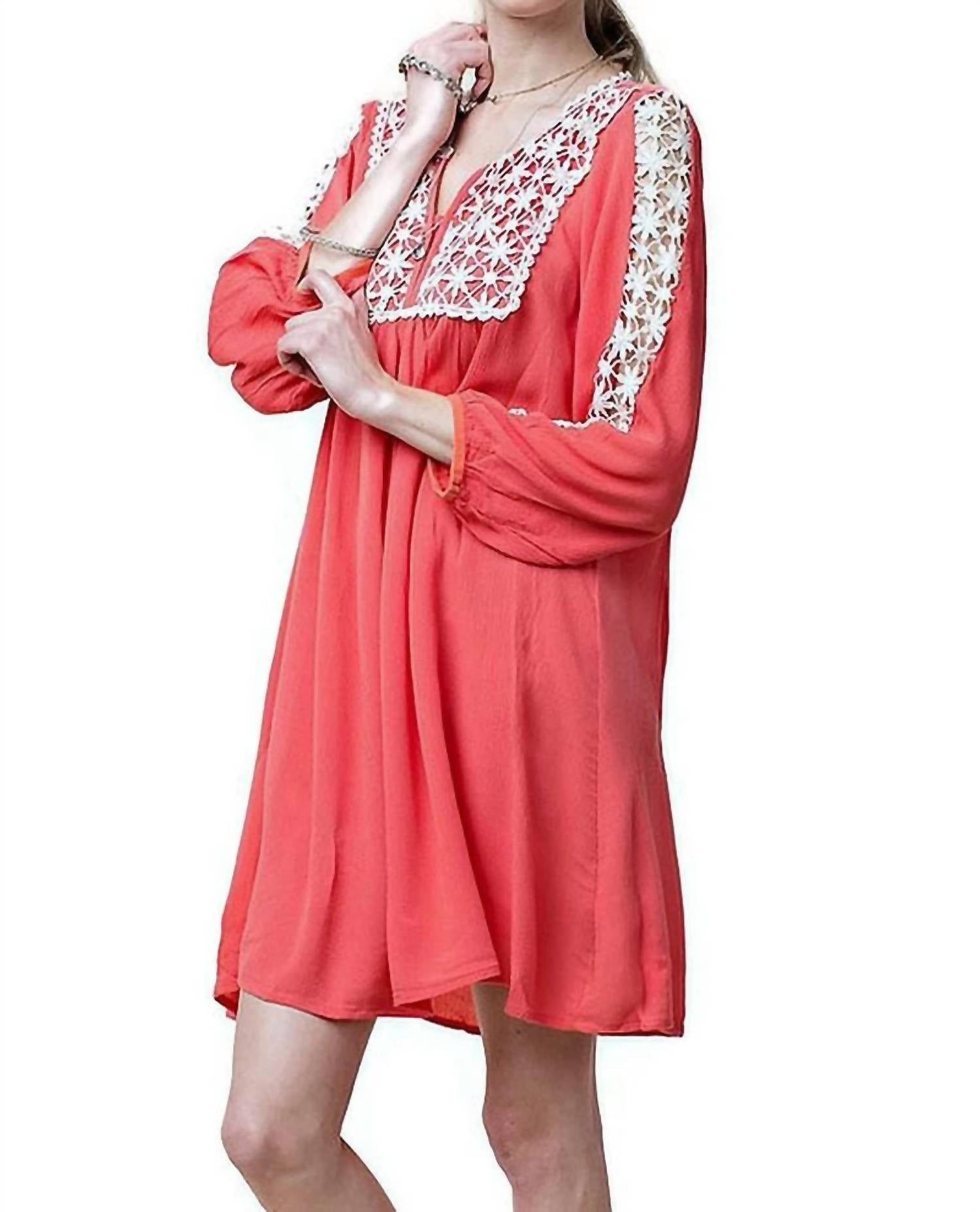 Kori - Lace Peasant Dress