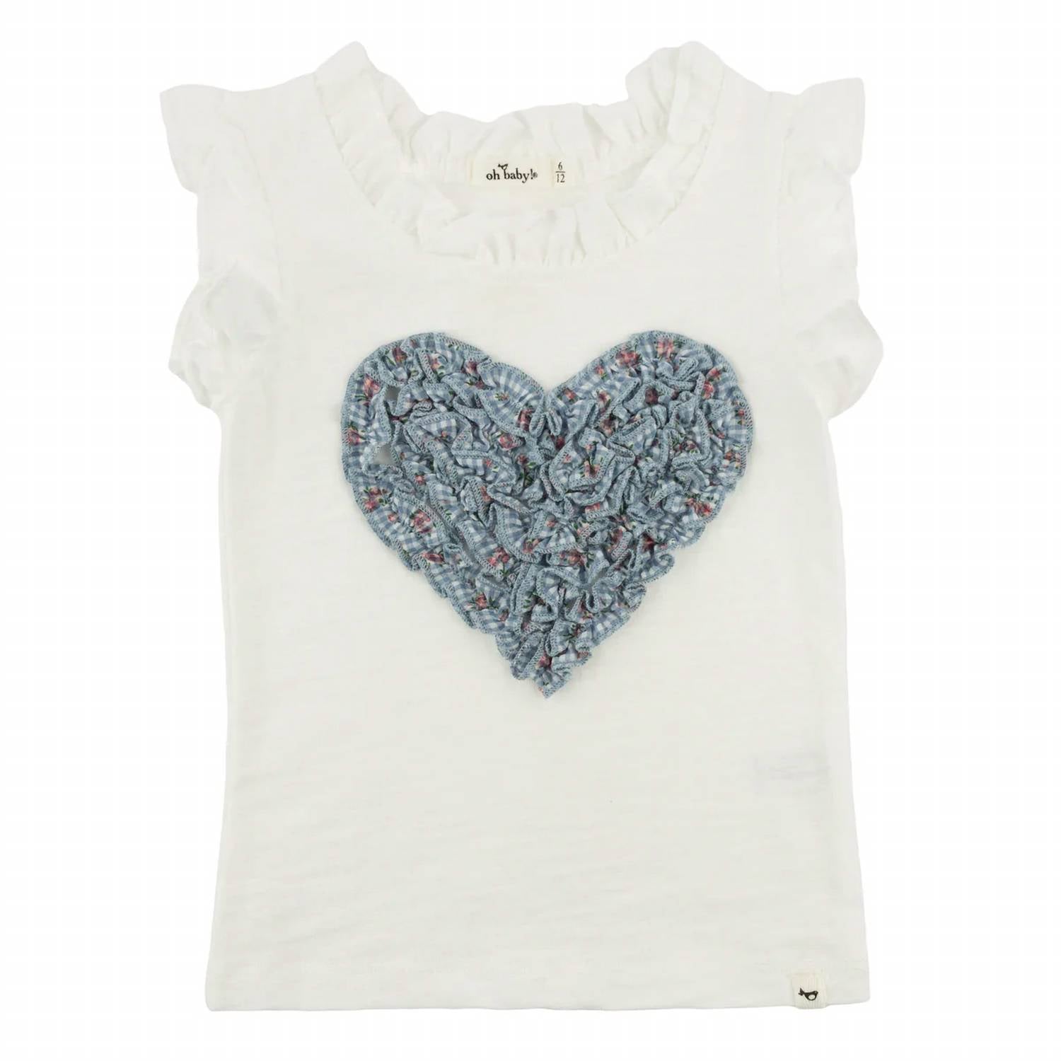 Oh Baby! - Kids Dahlia Ruffle Heart Rebekah Tank