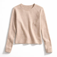 Minnie Rose - Southern Cashmere Raglan Crew With Rolled Trims Sweater