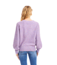 Karen Kane Shyla Sequin V-neck Sweater in lavender - women's sweater - alternate view