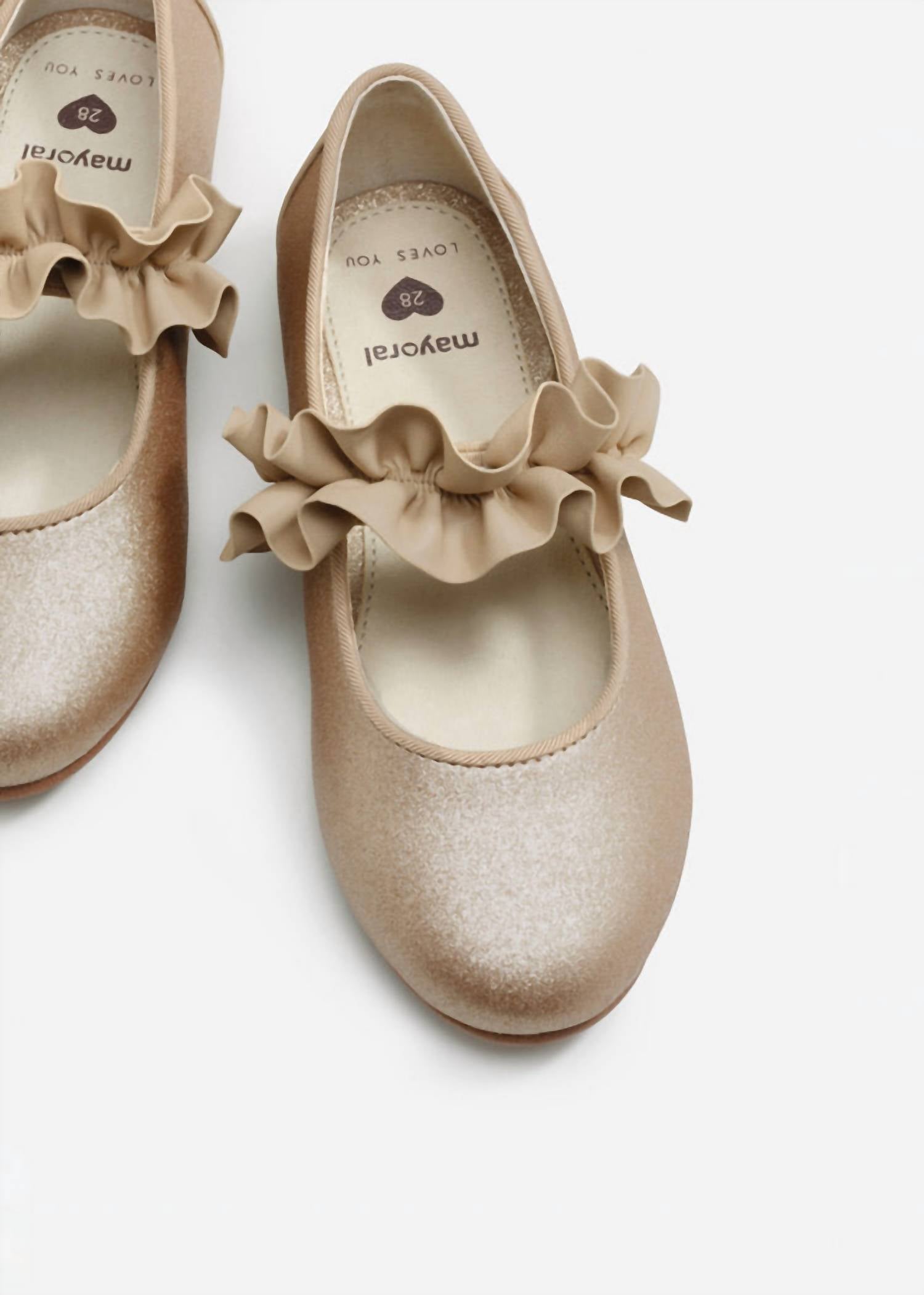 Mayoral - Kid's Metallic Peplum Strap Flat