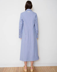WE-AR4 Dazed Long Duster in demin blue - women's jacket - detail view