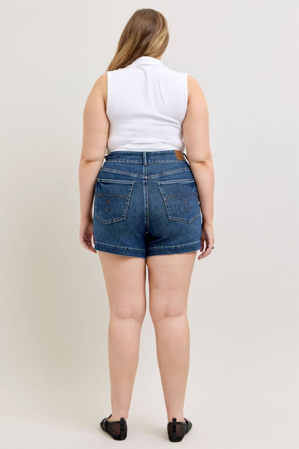 Judy Blue High Waist Tummy Control Slim Denim Short in blue 1 - women's shorts - view 7
