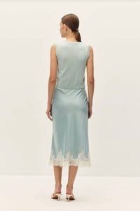 Elodie - Women's Enid Lace Satin Midi Skirt