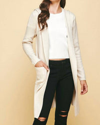 PINCH Kali Open Knit Cardigan in beige - women's cardigan