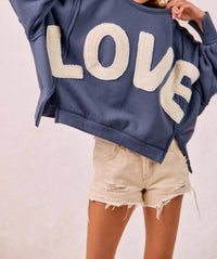 Bibi - Love Patchwork Fleece Sweatshirt