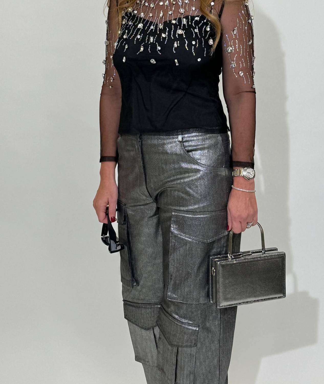 Beulahstyle - Sheer Rhinestones Top
