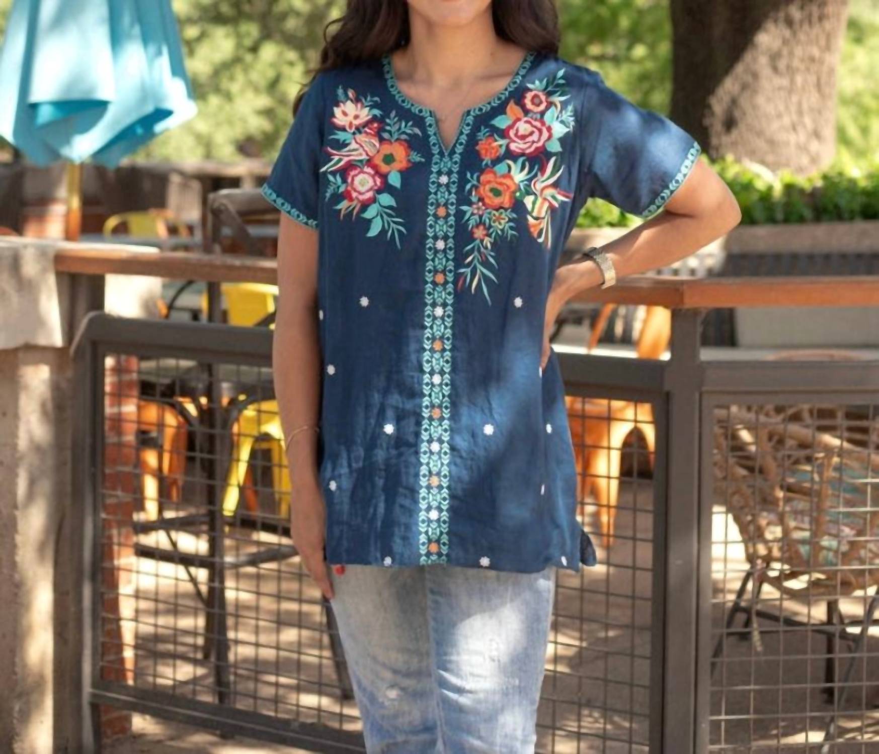 Layerz Clothing - Heather Embroidered Top