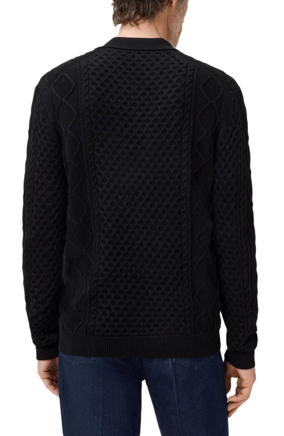 John Varvatos - Haynes Long Sleeve Johnny Collar Polo
