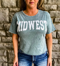 BUCKETLIST Midwest Cropped Tee in sage - women's t-shirt