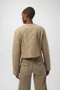 Joseph Ribkoff - Long Sleeves Crew Neck Quilted Jacket