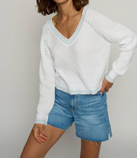 Central Park West - Thermal Stitch Raglan Pullover Sweater