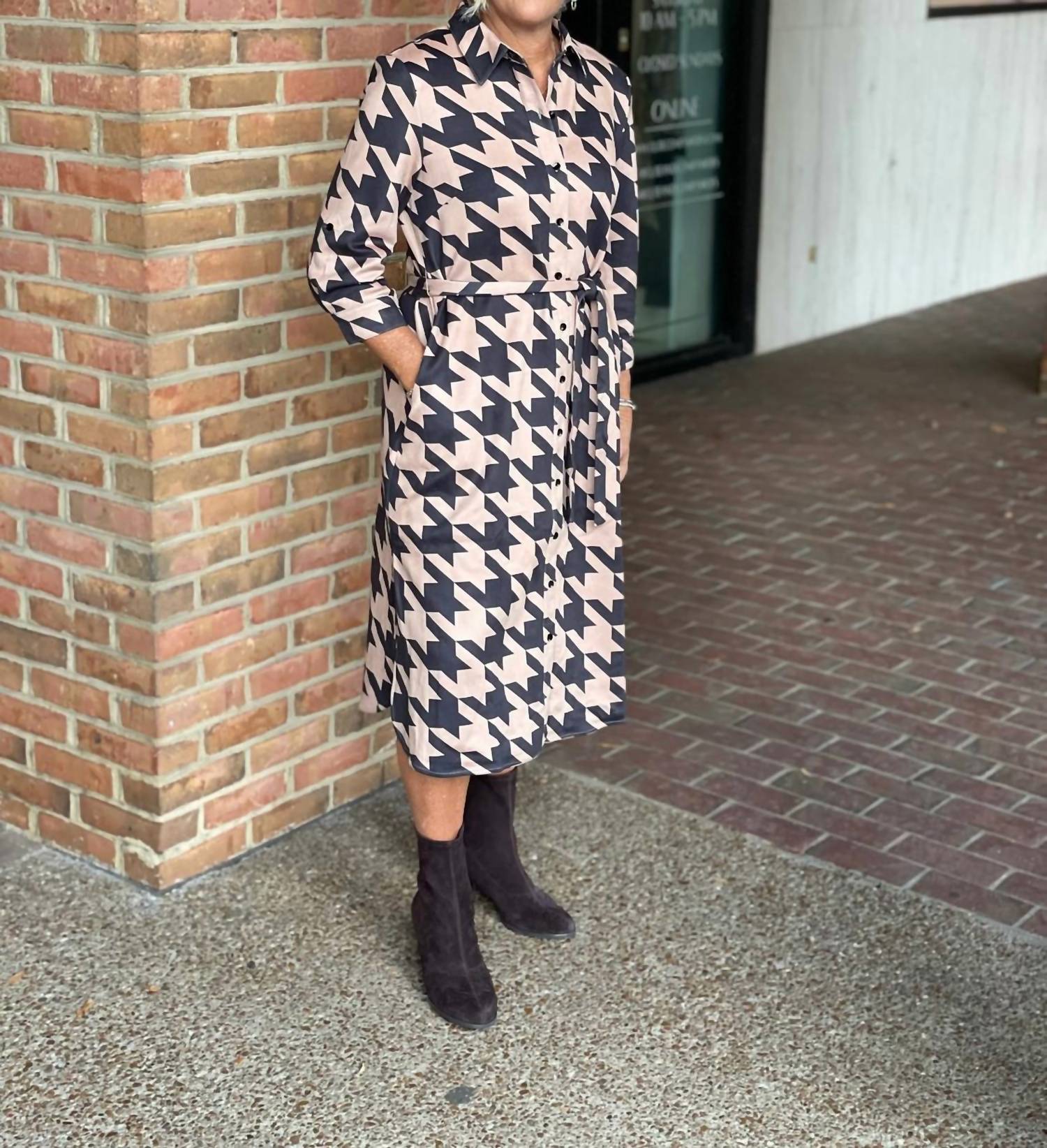 Boho Chic - Print Belted Midi Shirtdress