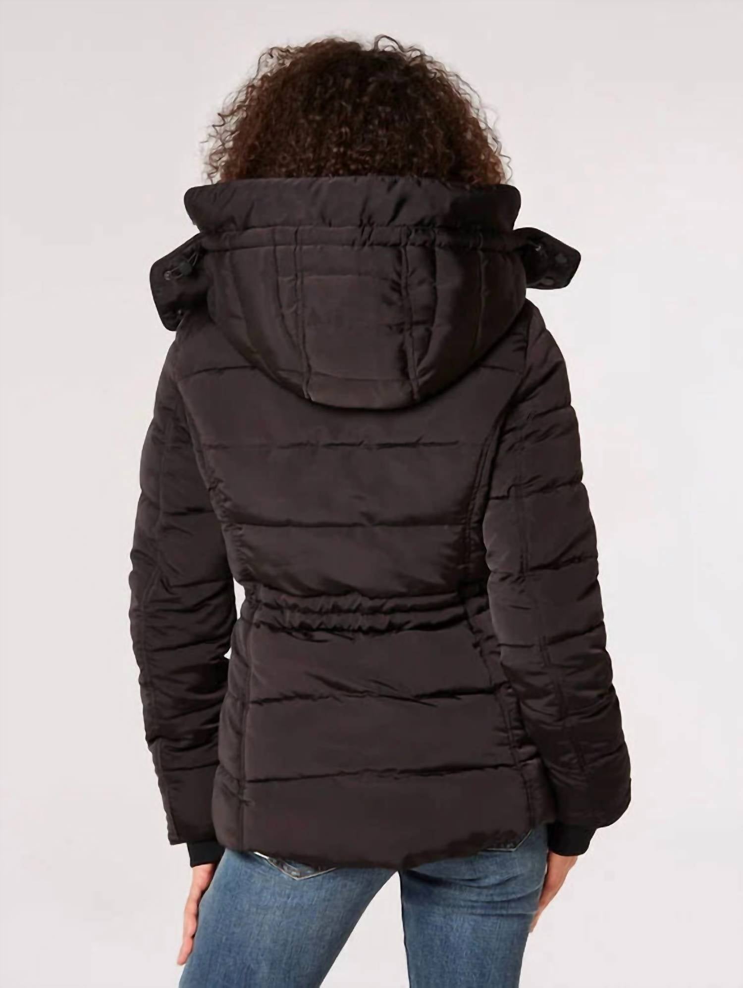 APRICOT Removable Hood Puffer Jacket in black - women's jacket - view 4