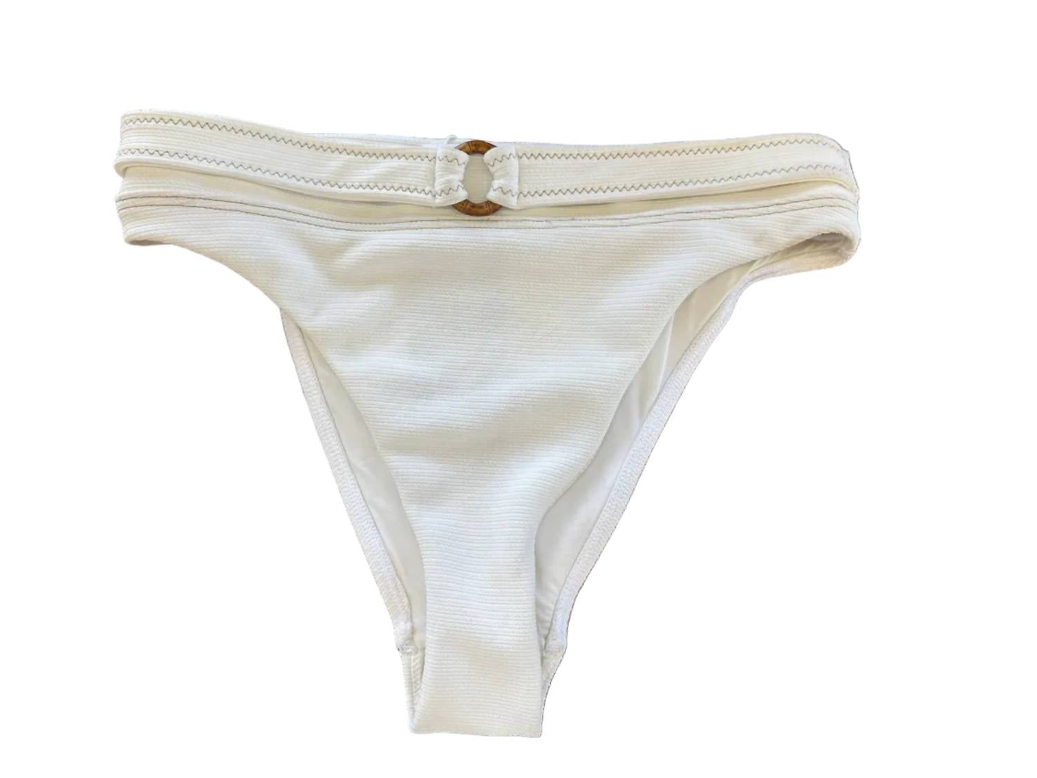SUBOO Women's Kaia Super High Cut Bottom Bikini in ivory - women's swimwear