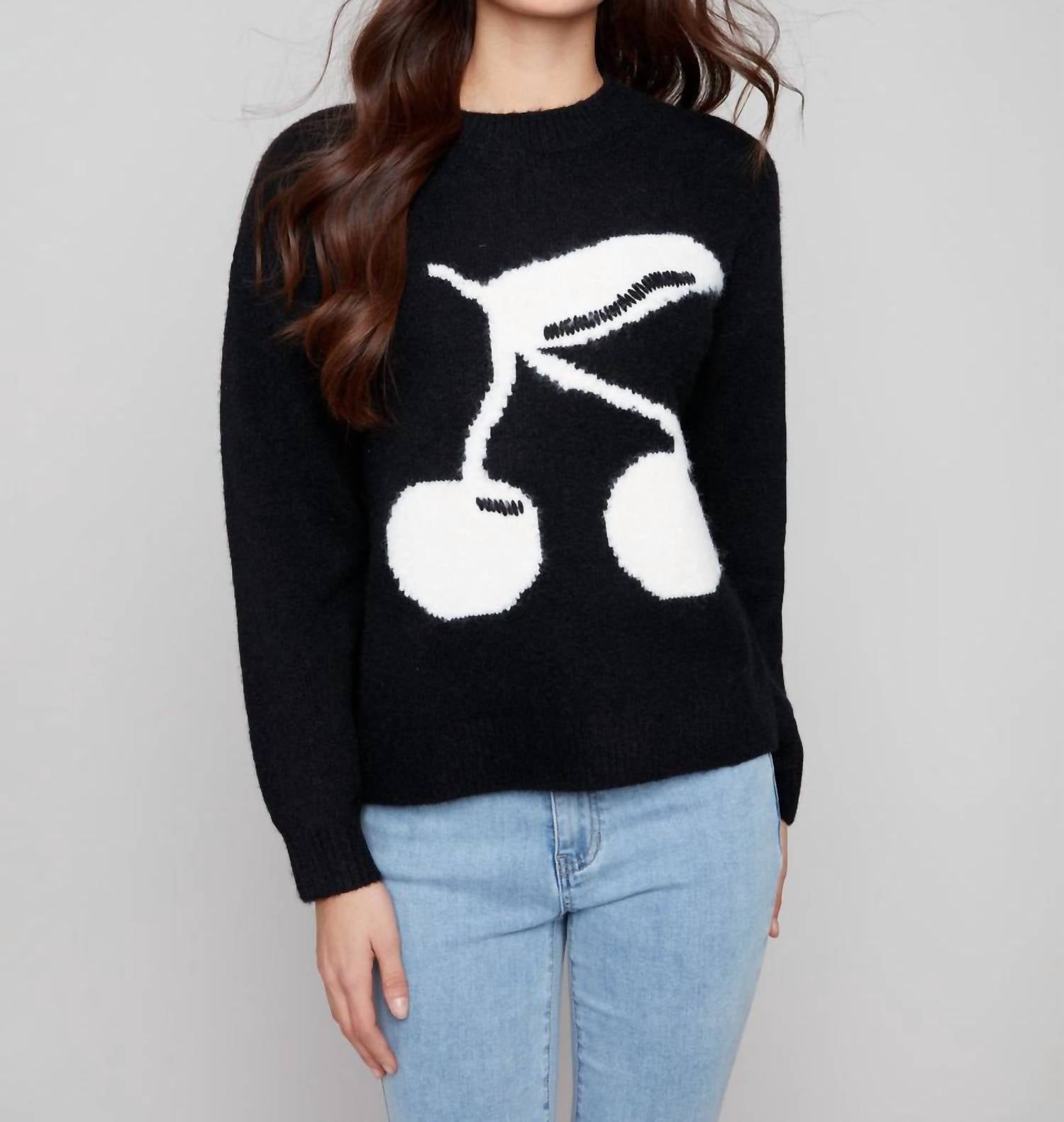 Charlie B - Cherry Fuzzy Drop Shoulder Sweater