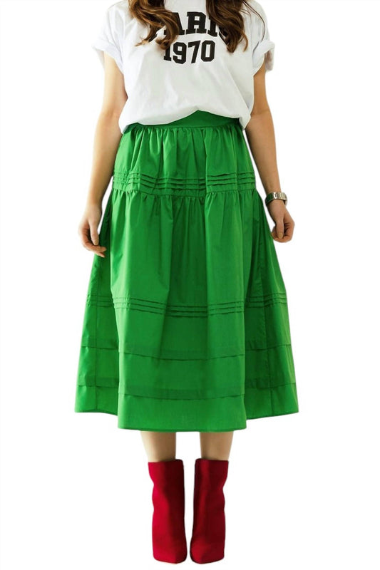 Q2 - Tiered Poplin Midi Skirt