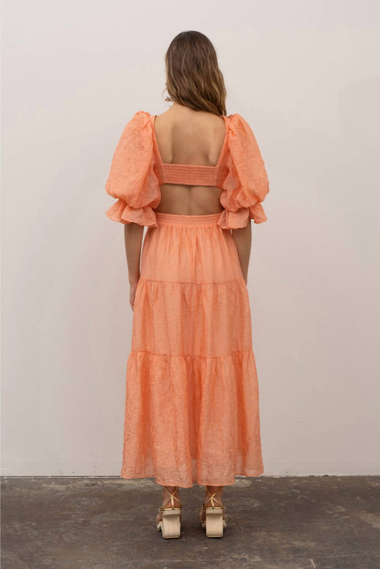 Moon River - Molly Puff Sleeve Midi Dress