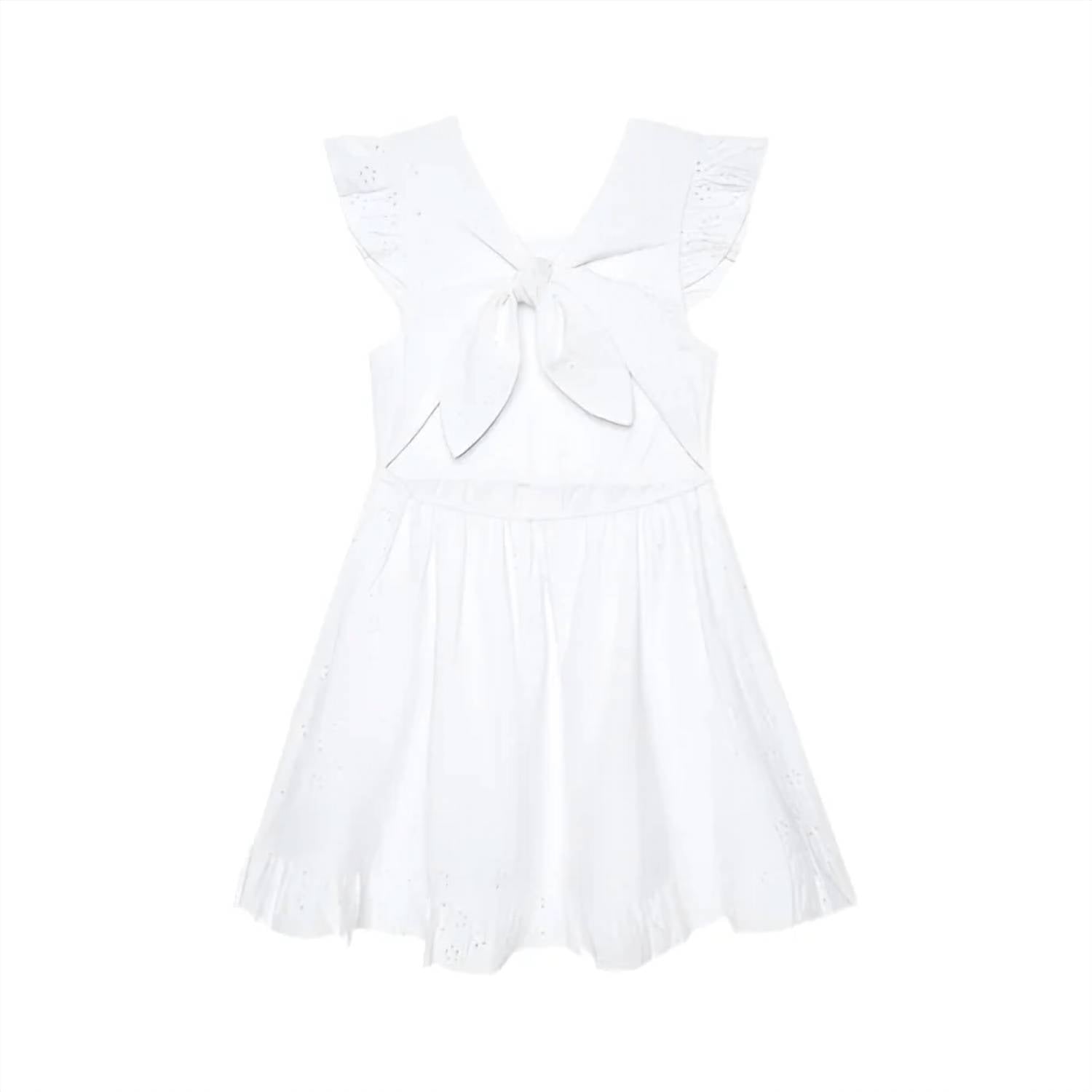Posh Peanut - Girls Eyelet Tie Back Ruffled Twirl Dress